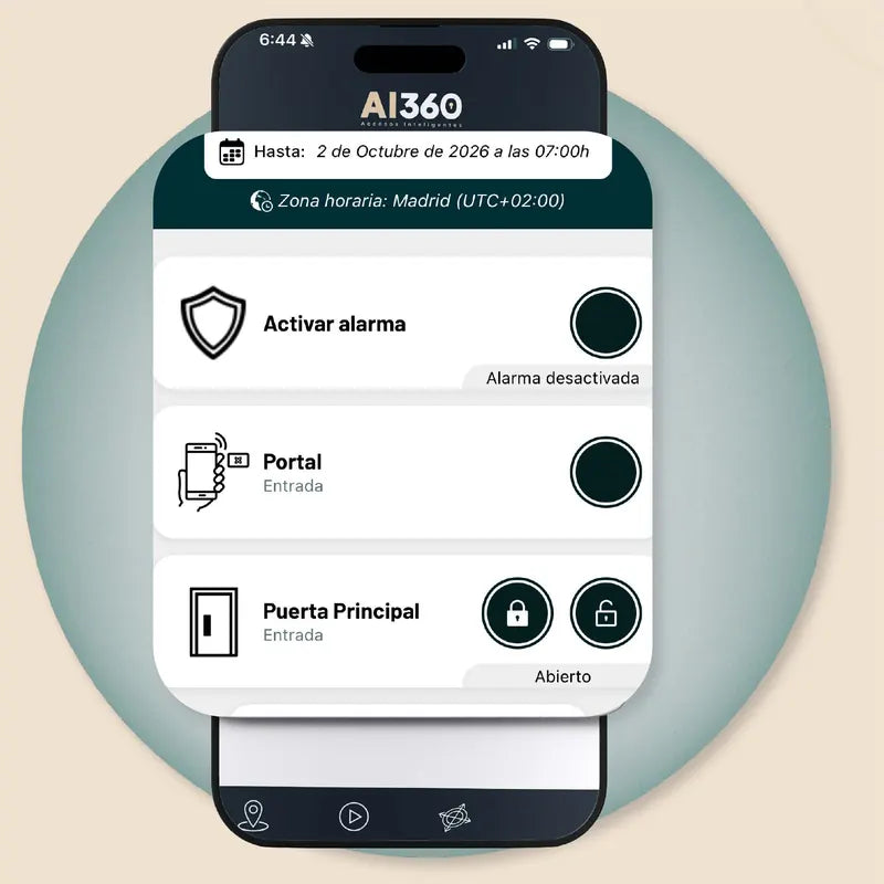 Alarma y accesos en el móvil